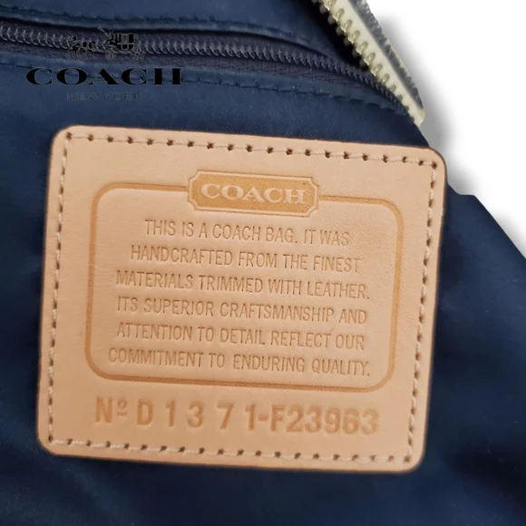 Coach F23963 Daisy Patchwork Hobo Bag Beige/Navy 2013 Convertible EUC! - Picture 6 of 6